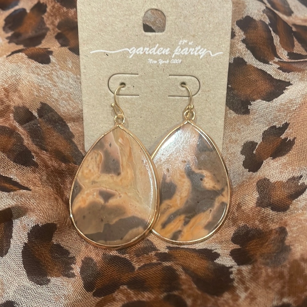 Brown stone earrings